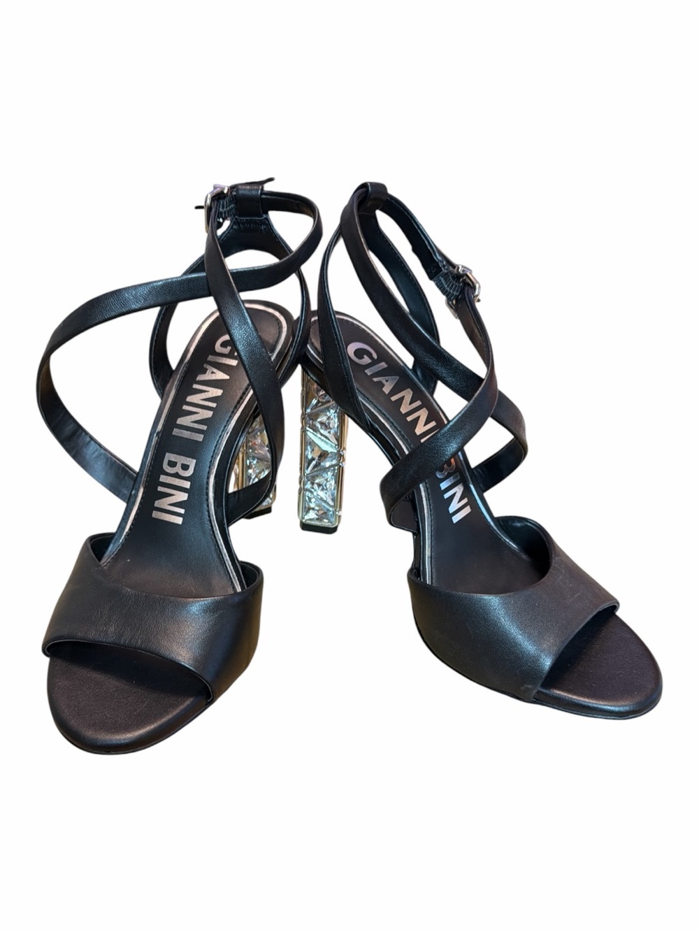 NWOB Gianni Bini Crystal Heel Strappy Sandals Size 8
